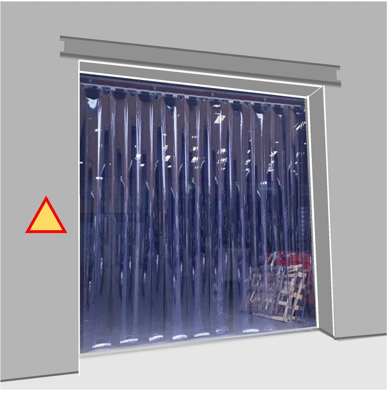 Gray Bird Control Strip Curtains (Swivel Hinge) - Rail Bracket ( R1 Face Fit )