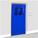 Light Gray Transparent Blue Coloured Strip Curtains (Hook-on)