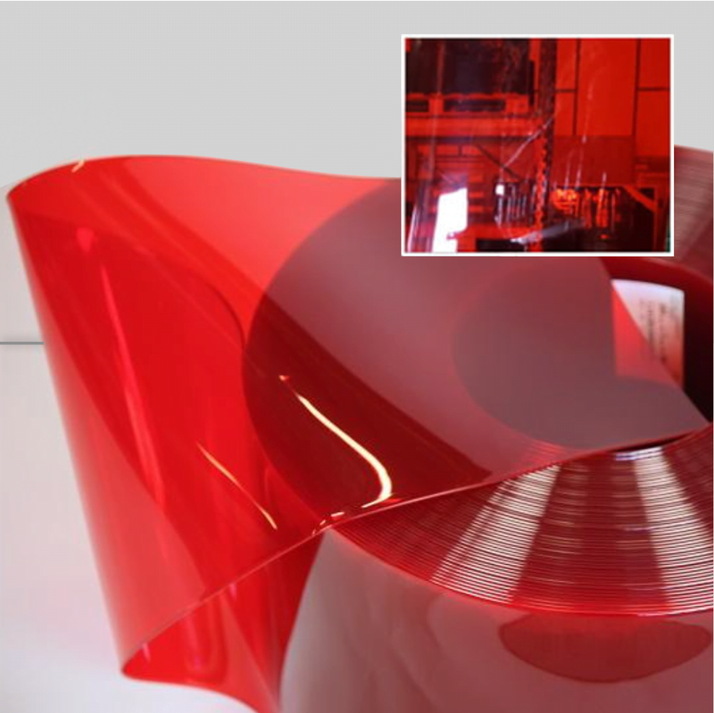 Light Gray Transparent Red PVC Linear Metre