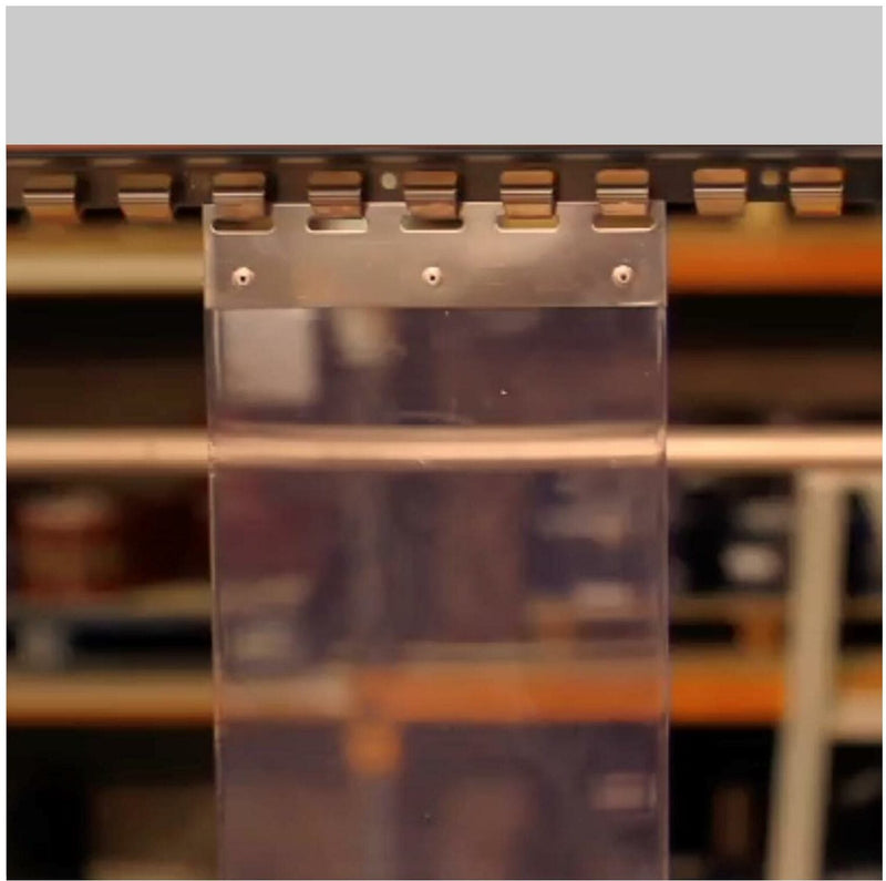 Dark Olive Green Hook On Clear PVC Curtain Strips Linear Metre