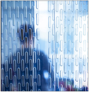 Powder Blue Hook On Perforated PVC Curtain Strips Linear Metre