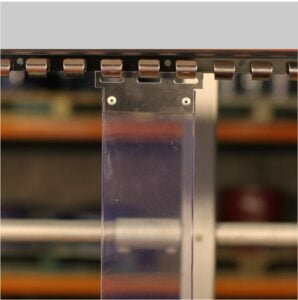 Dark Slate Gray Hook On Clear PVC Curtain Strips Linear Metre
