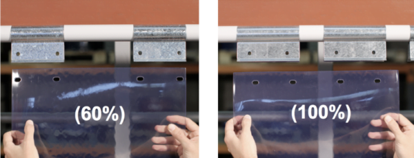 Dark Slate Gray Door Pelmet Strip Curtains (Swivel Hinge) - Rail Bracket ( R2 - Underside Fit )
